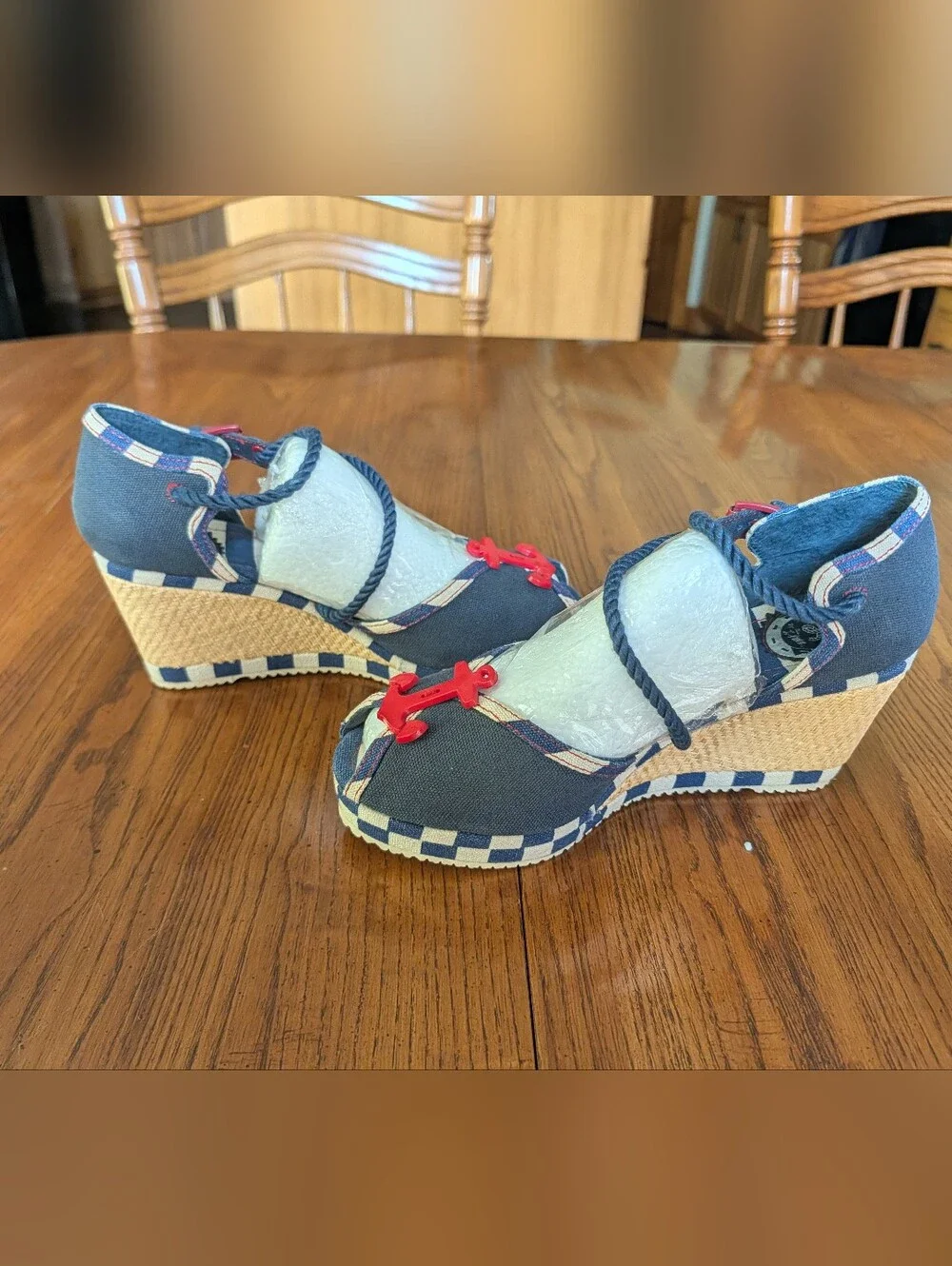 Miss L Fire Nautical Anchor Peep Toe Heels – Like New Women's 9.5
